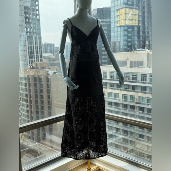 🆕 SIR THE LABEL 🧿 NWOT Rayure Tri Crochet Maxi Dress, Black Crochet, Sz 1 US 4 - Picture 6 of 15